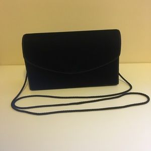 Black Velveteen  Dress Clutch Purse